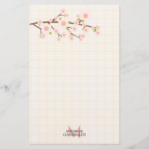 Papelaria Flor de cerejeira cor-de-rosa feminino