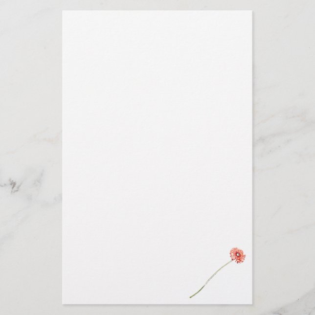Papelaria Flor de Gerbera Vermelho Pálido (Frente)