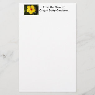 Papelaria Flor de Hibiscus Amarelo