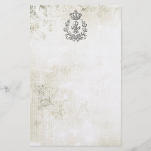 Papelaria Flor de lis e Coroa-bloco de notas do vintage