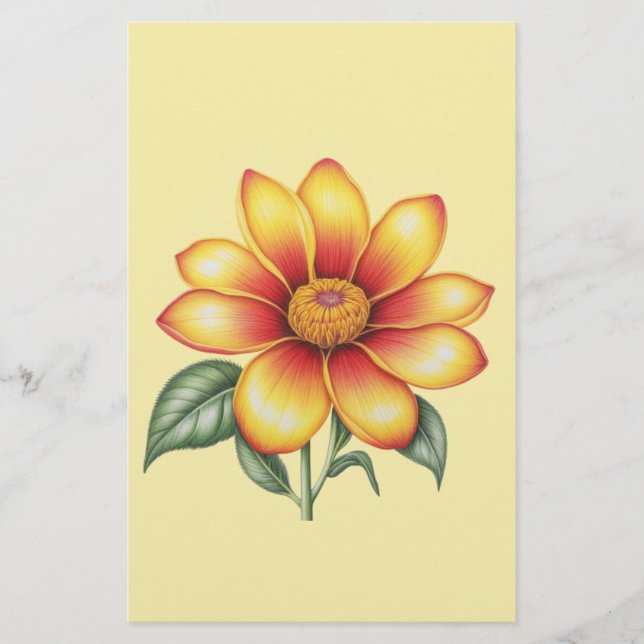 Papelaria Flor Laranja (Frente)