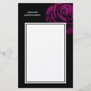 Papelaria Flor Rosa vermelha Roxo Gótico