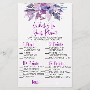 Papelaria Flor Roxo O que há no jogo de Chá de panela telefô