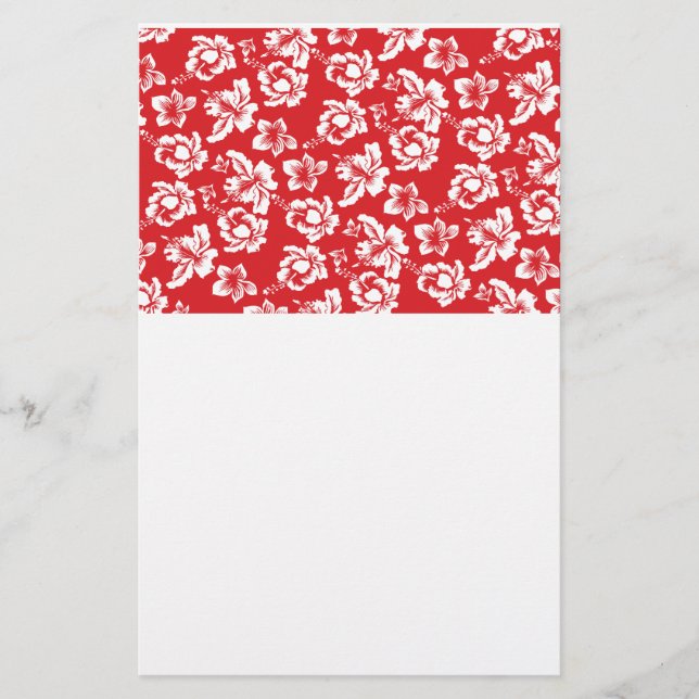Papelaria Flor Vermelho Havaiano (Frente)