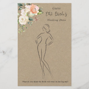 Papelaria Floral Adivinha O Jogo Do Chá de panela De Vestido
