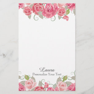 Papelaria Floral cor-de-rosa bonito