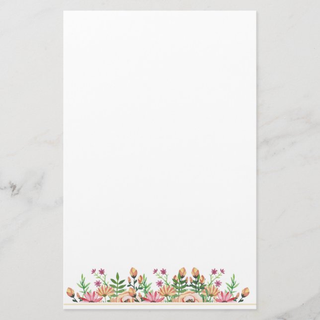 Papelaria Floral de Pêssego (Frente)