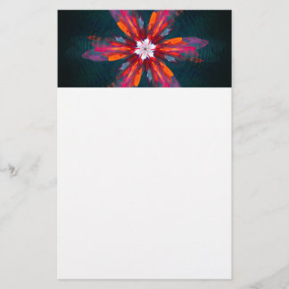 Papelaria Floral Flores de Mandala Laranja Vermelho Abstrato