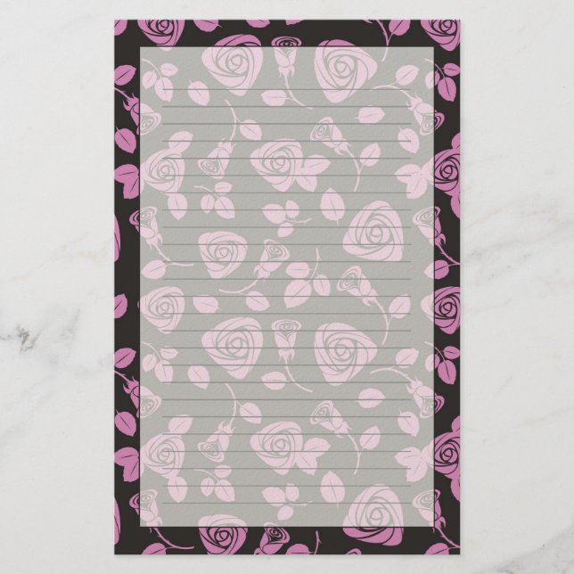Papelaria Floral Rose Background (Frente)