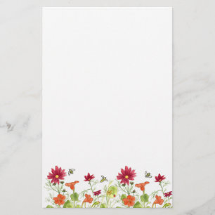 Papelaria Flores alaranjadas do vermelho da chagas da abelha