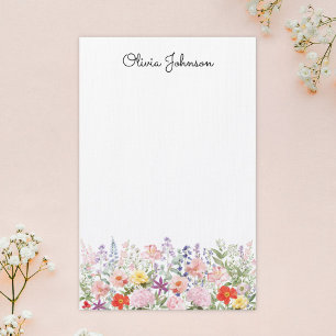 Papelaria Flores Coloridas Bonitas Jardim Floral Personaliza
