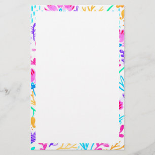 Papelaria Flores coloridas bonitos da aguarela