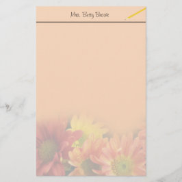 Papelaria Flores coloridas, vermelhas, amarelas e margaridas