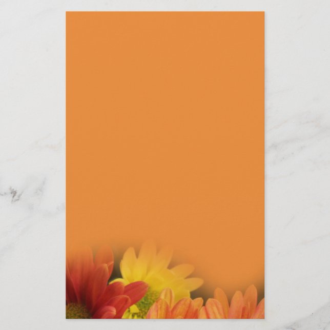 Papelaria Flores coloridas, vermelhas, amarelas e margaridas (Frente)