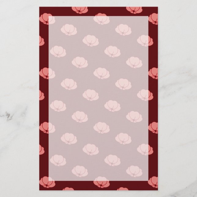 Papelaria Flores Cor-de-Rosa de Crisântemo Japonês (Frente)