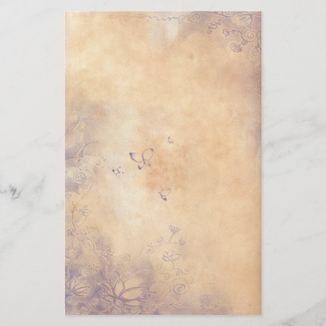 Papelaria Flores da fantasia - roxo (Frente)