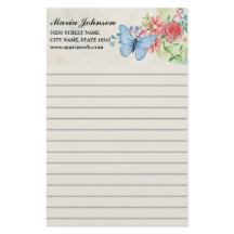 flores de aquarela e borboleta empresarial alinhad