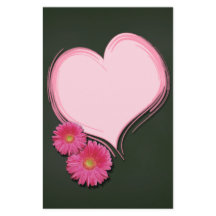 Flores de Coração Rosa - Cabeça de Papel-Carta