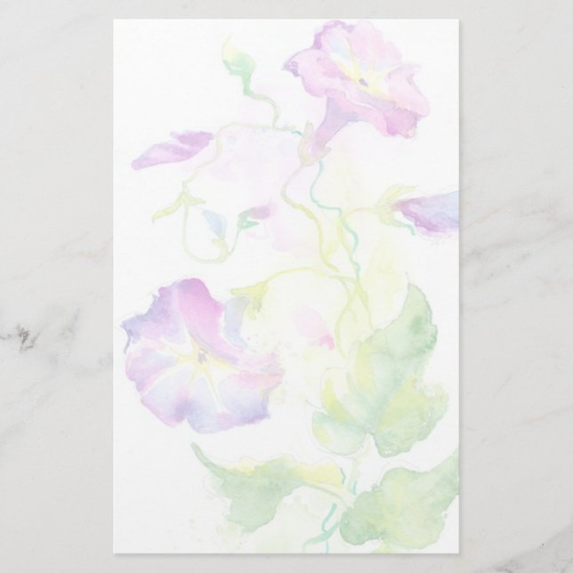 Papelaria Flores de covolúvas de aquarelas pintadas (Frente)