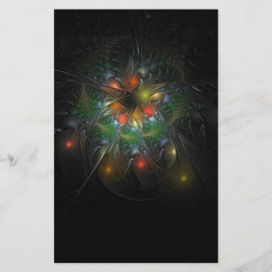 Papelaria Flores de fantasia fractal suaves e tenra
