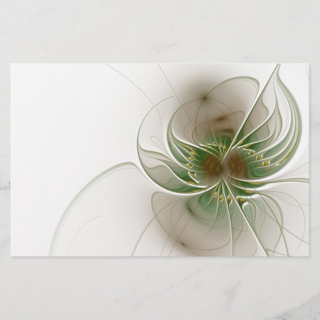 Papelaria Flores de fantasia fractal suaves e tenra (Frente)