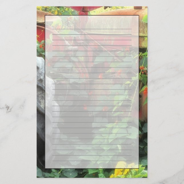 Papelaria Flores de primavera adoram um trator velho. (Frente)