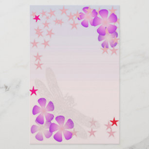 Papelaria Flores e estrelas de flutuação