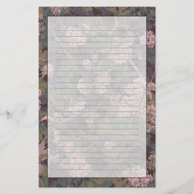Papelaria Flores, folhas, e camuflagem (Frente)
