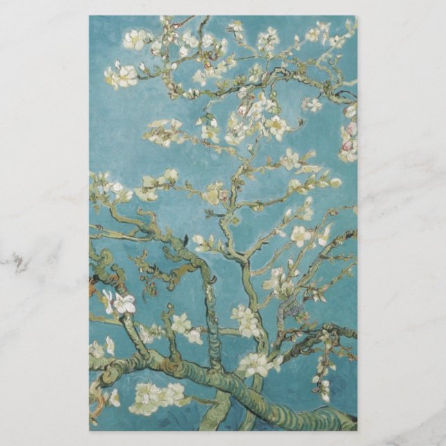 Papelaria Flores Gogh Branches Almond Blossomo Natureza (Frente)