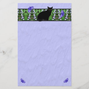 Papelaria Flores selvagens bonito e Papel de carta de gato