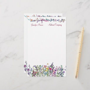 Papelaria Flores silvestres coloridas personalizadas