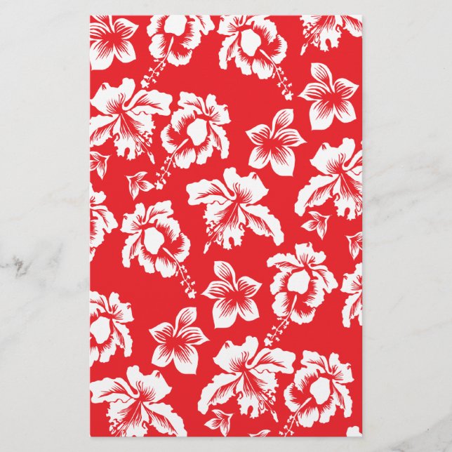 Papelaria Flores Vermelhas Havaianas (Frente)