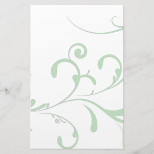 Papelaria Flourish verde pálido elegante