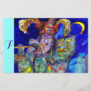 Papelaria FLUTIST IN BLUE / Venetian Carnival Night Monogram