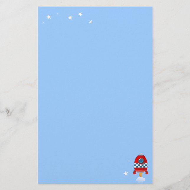 Papelaria Foguete de espaço - papel de carta (Frente)