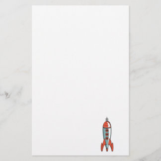 Papelaria foguete espacial retrô