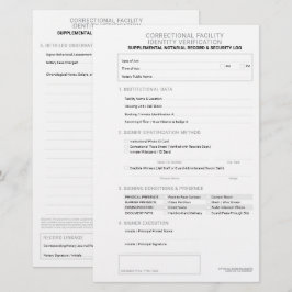 Papelaria Folha de Verificação de Identidade Correcional Not
