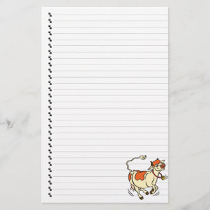 Papelaria Folha Engraçada de Cartoon Vaca Linda com Folheto
