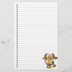Papelaria Folha Engraçada de Cartoon Vaca Linda com Folheto