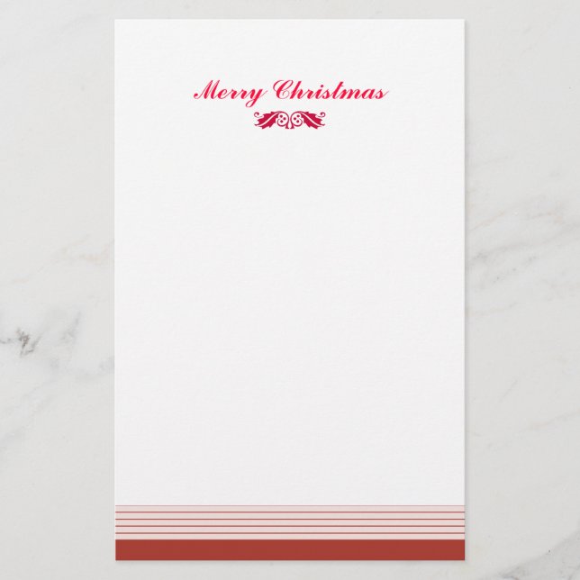 Papelaria Folhas de Azevinho de Natal Vermelhas (Frente)