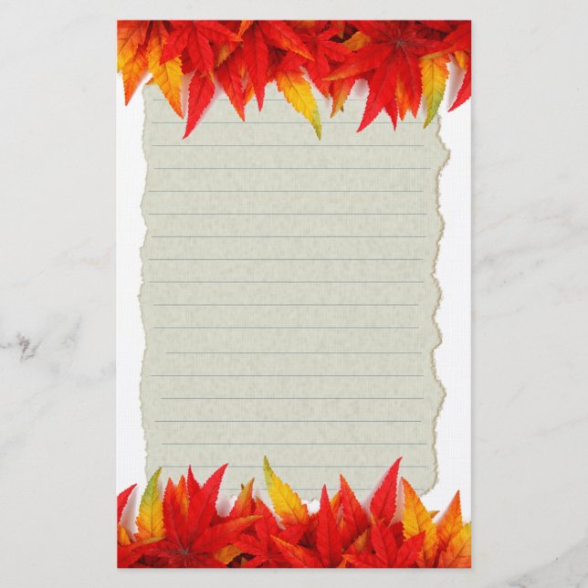 Papelaria Folhas de Outono (Frente)