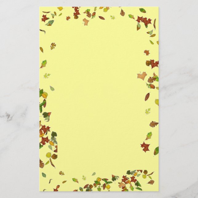 Papelaria FOLHAS DE OUTONO, Amarelo (Frente)