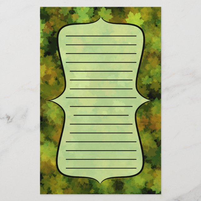 Papelaria Folhas de queda verde (Frente)