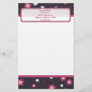 Papelaria Folhas rosa Papel Carta