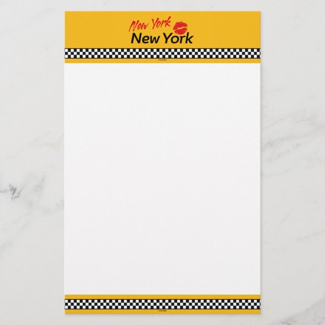 Papelaria Folhas rubrica Táxi NY & Red Kiss (Frente)