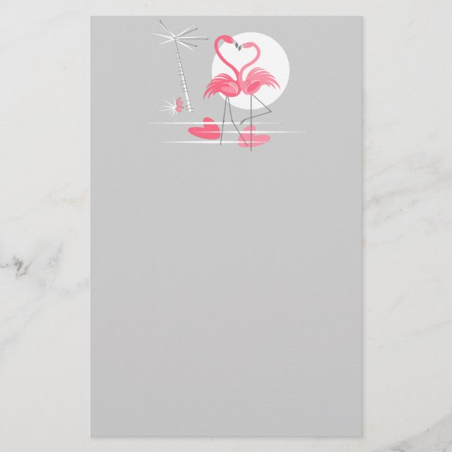 Papelaria Folheto Amplo Flamingo Love (Frente)