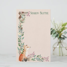 Papelaria Folheto de Natal da Floresta Foxy 8,5" l x 5,5" c