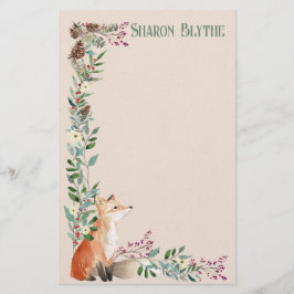 Papelaria Folheto de Natal da Floresta Foxy 8,5" l x 5,5" c