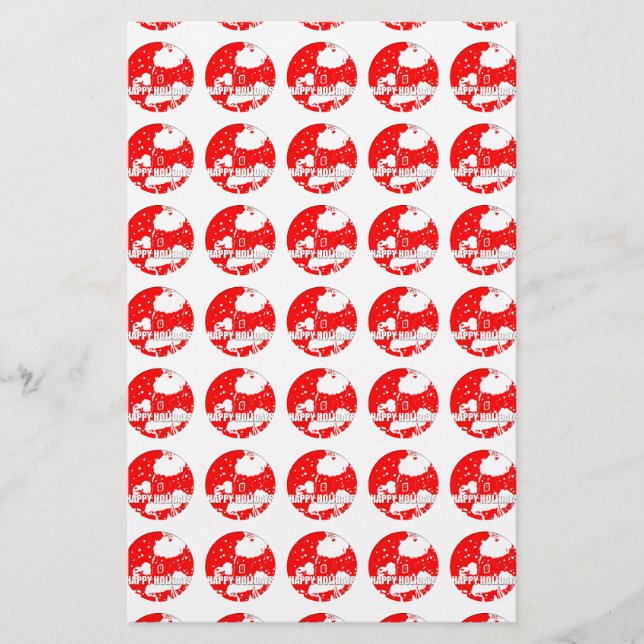 Papelaria Folheto de Natal Feliz Vintage (Frente)