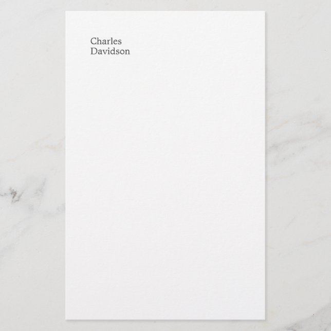 Papelaria Fonte Clássica Profissional Minimalista Nome Simpl (Frente)